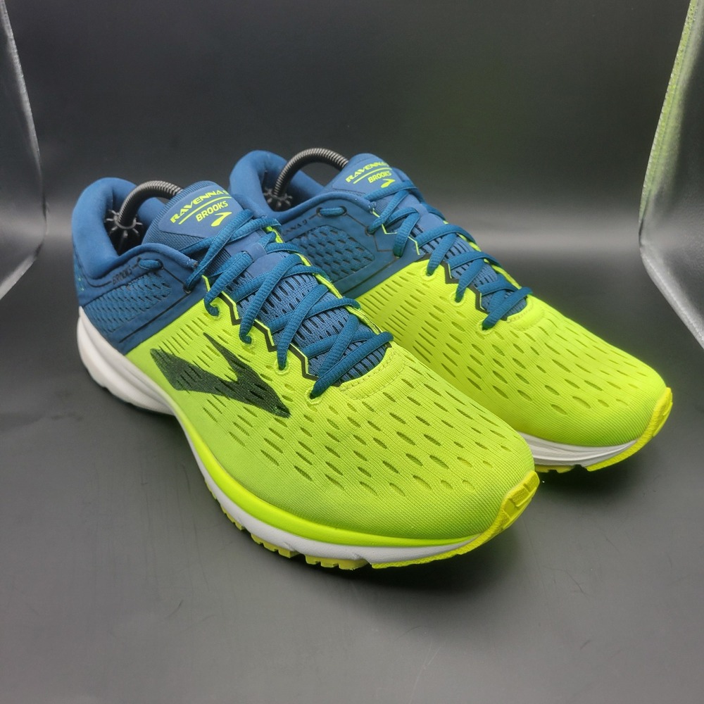 Brooks Ravenna 9 Mens Running Shoes 11.5 Lime Green Blue 1102801D761